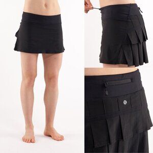 Lululemon Run Black Pace Setter Mini Skirt Size 10 - 2903